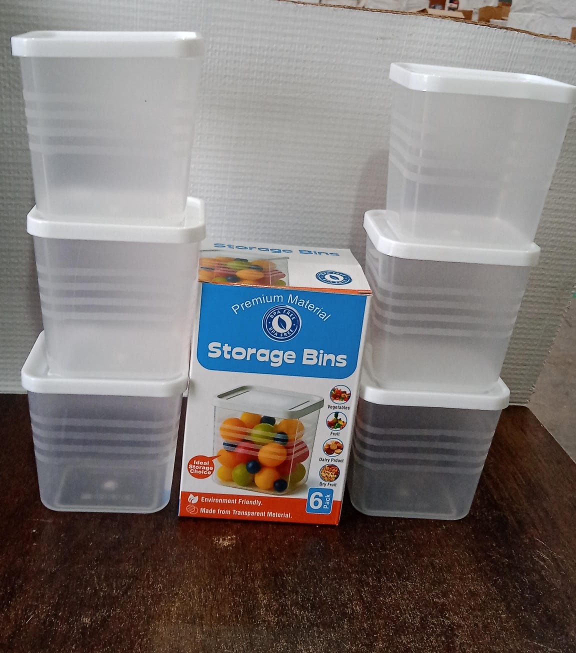 Transparent Square Plastic Food Storage Container Set (6 Pc) Transparent Square Plastic Food Storage Container Set (6 Pc)